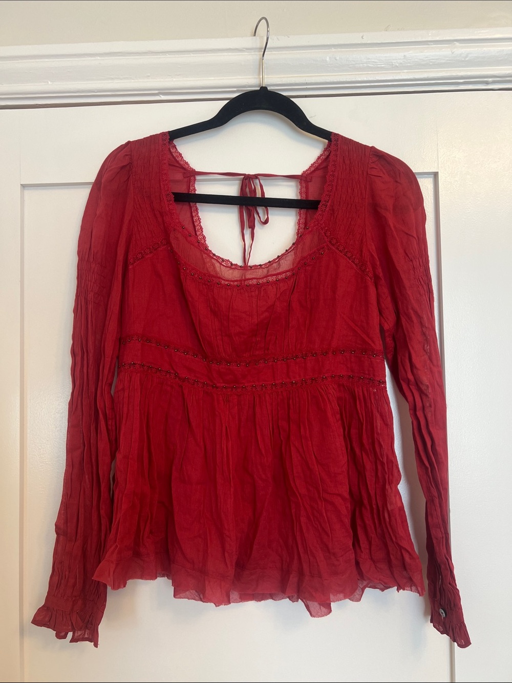 NWT Free People Strangers In Love Top Claret Maroon Size S
